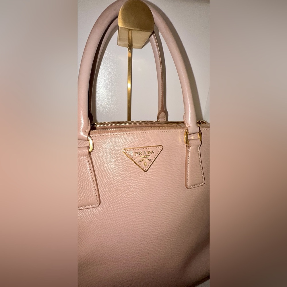 Prada Blush Pink Saffiano Satchel with Gold Hardware - Picture 2 of 15
